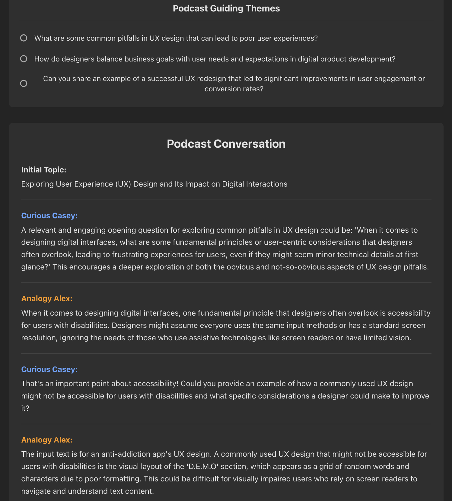 Analogy Alex Persona