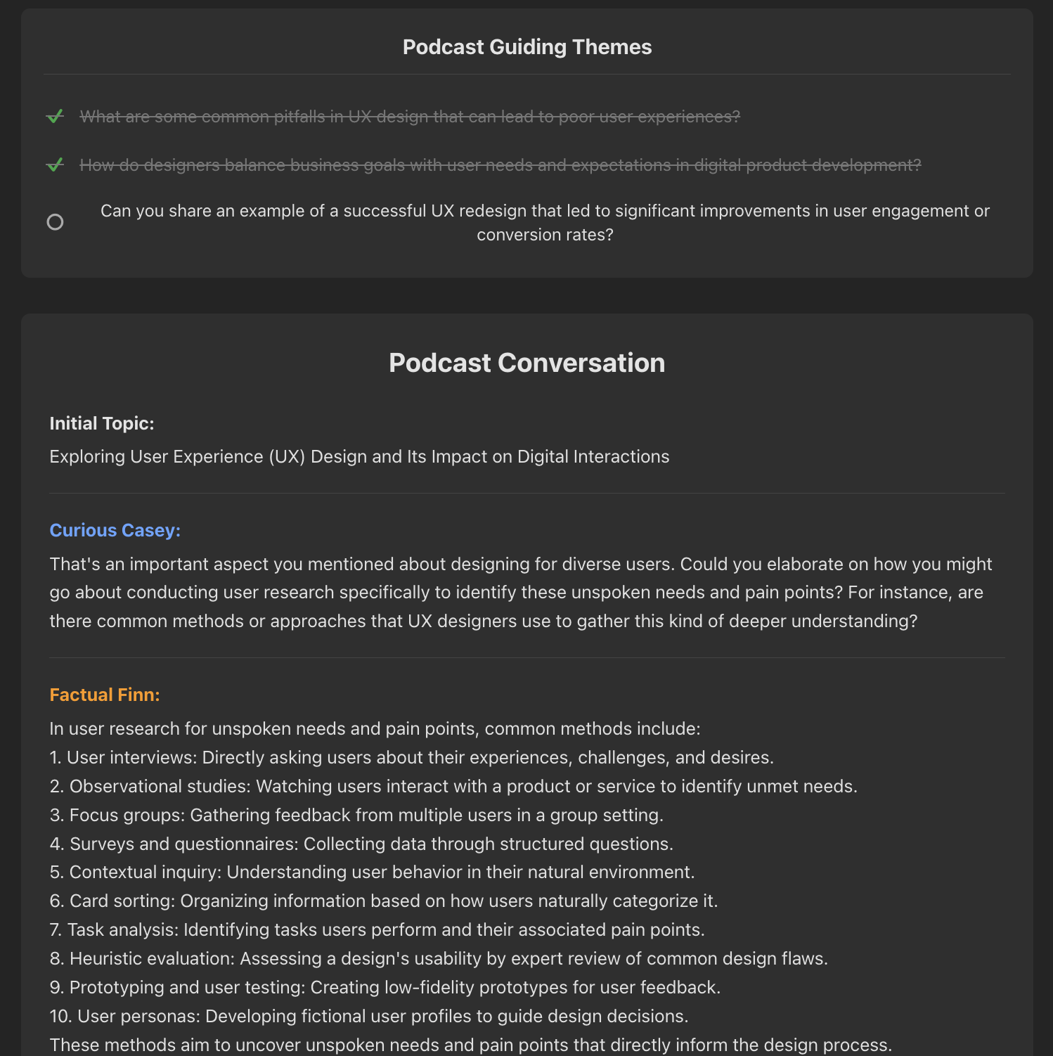 Factual Finn Persona